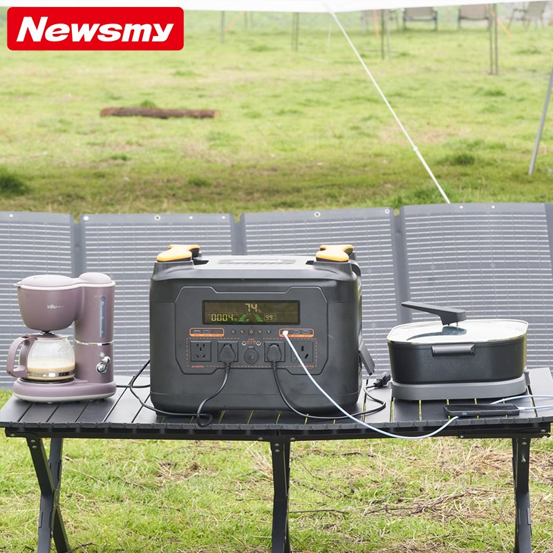 Newsmy Large capacity String 3000W rechargeable Lithium Battery Solar Generator Storage rechargeable Power Station For Home