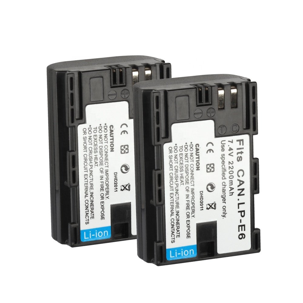 JHTC LP-E6 Battery 2200mAh For Canon EOS 5DS 5D 6D 7D 60D 60Da EOS 70D Mark II Mark III 80D XC10 DSLR LPE6 LP E6 Batteries
