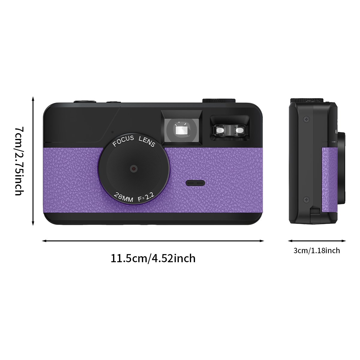 Retro Screenless Digital Camera Screen-free 8 Mode Filters Without Screen 8MP Photo with Photo Counter LED Flash Camping Camera