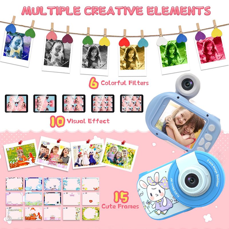 2024 New HD 1080P Screen Digital Video Camera With Sticker Optional For Recording Wonderful Moments