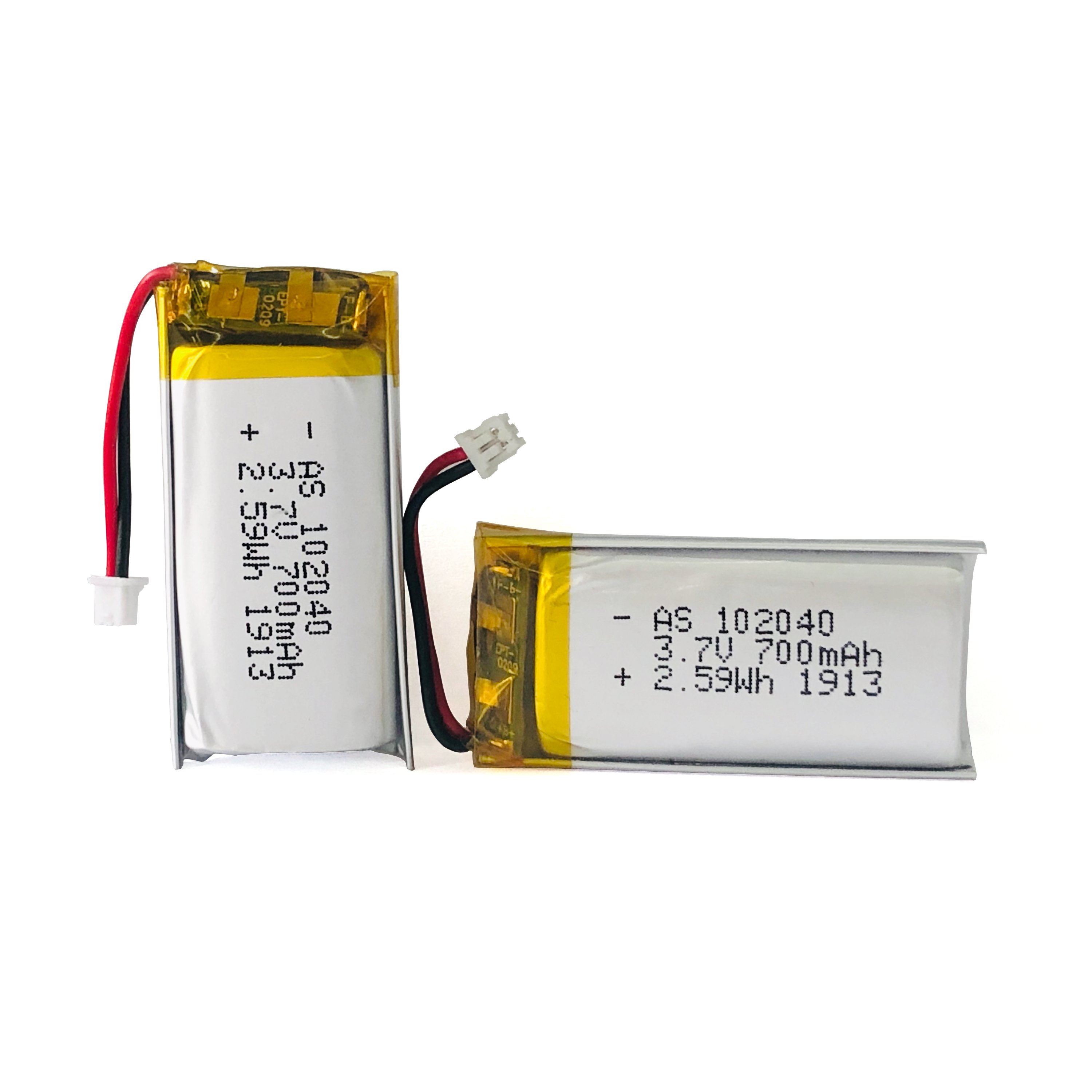 Factory Supply 3.7V 700mAh 102040 Rechargeable Lipo Battery with UL1642 and CE for Consumer Electronics