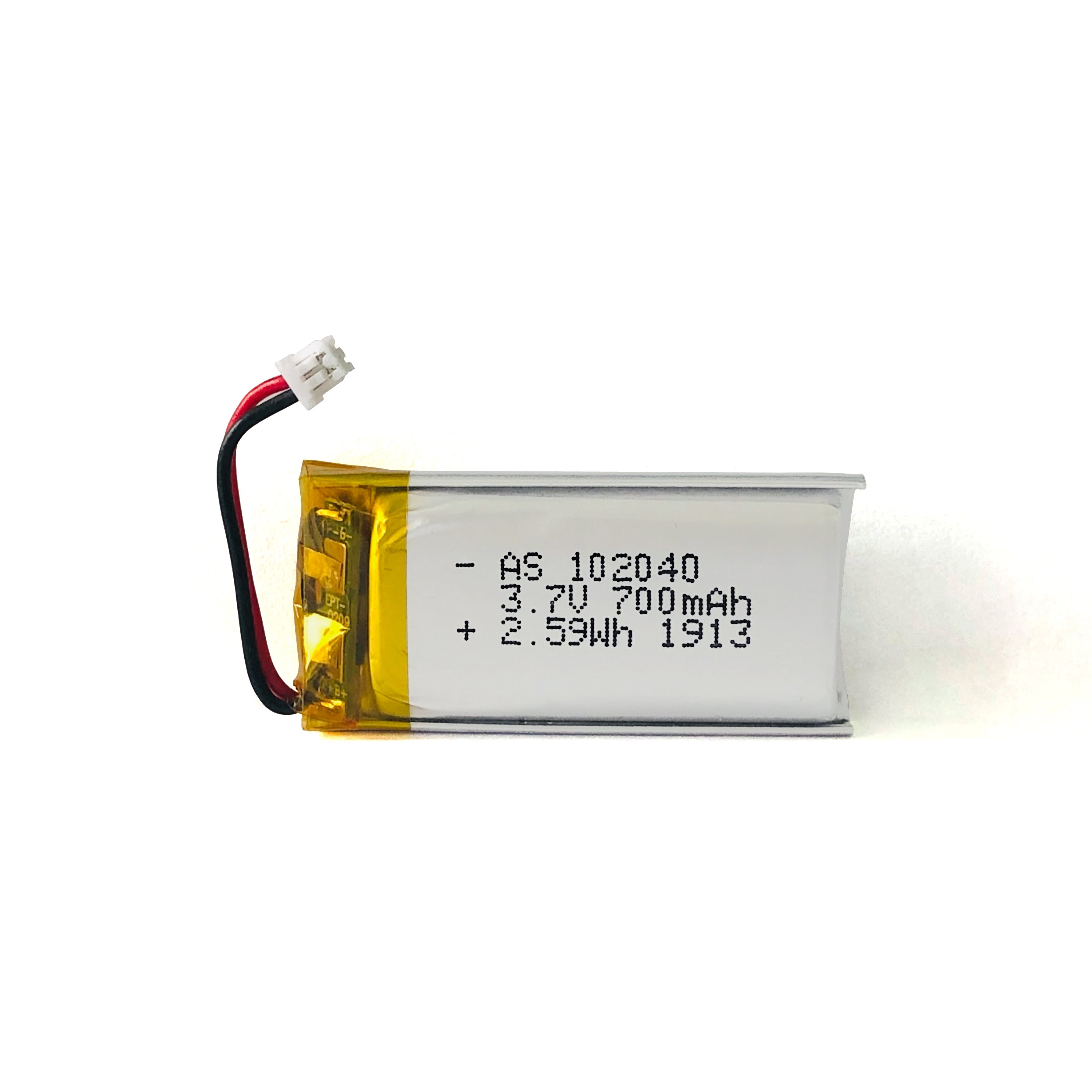 Factory Supply 3.7V 700mAh 102040 Rechargeable Lipo Battery with UL1642 and CE for Consumer Electronics