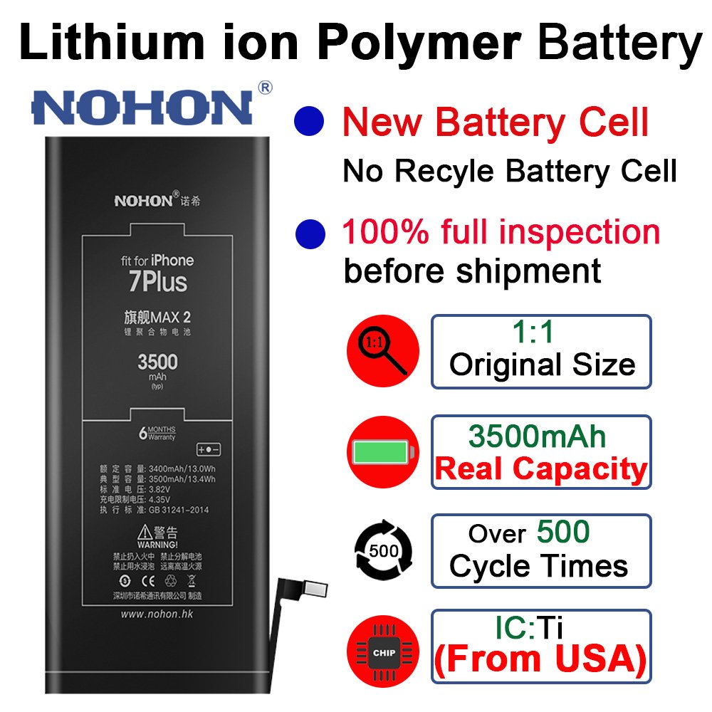 High capacity lithium ion 3500mAh cell phone digital batteries mobile phone batterie t pour 7 plus battery for iPhone 7 plus