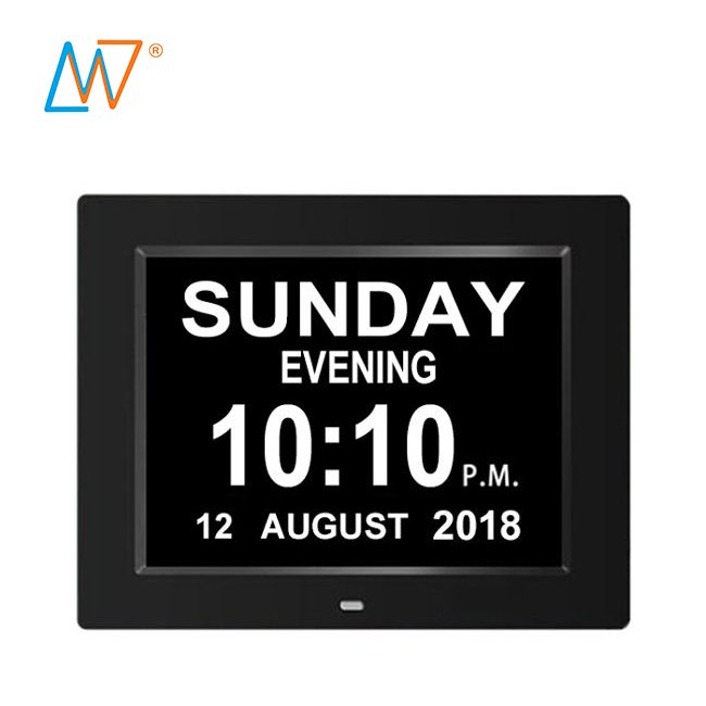 Battery Operated 8'' Cheap Square Wall Clock Of Fashion Led Digital Foto Photo Frame On Birthday Gift