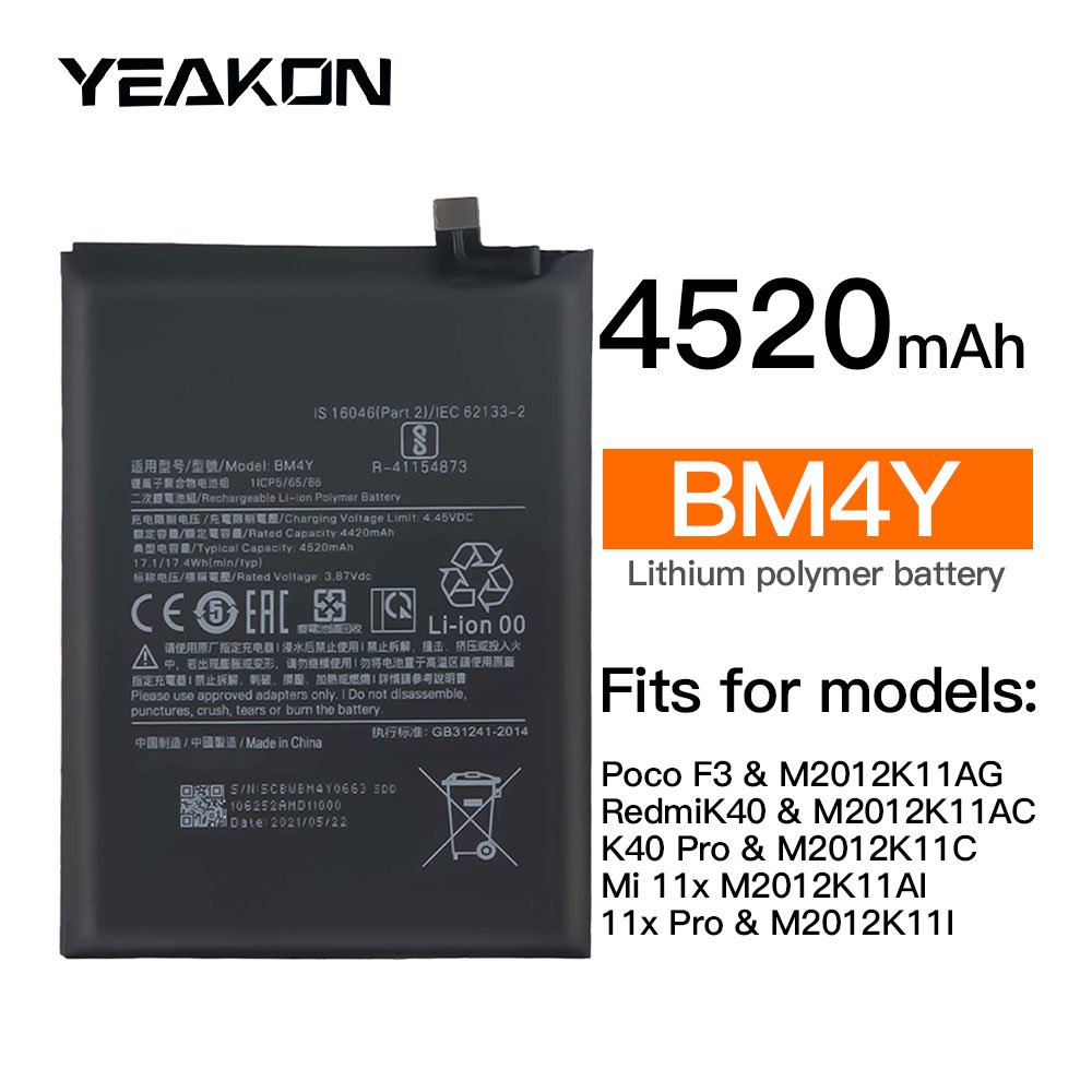 Brand New Original Mobile Phone Lithium ion Battery 4420mAh for Xiaomi Poco F3 BM4Y Good Quality Phone Digital Battery