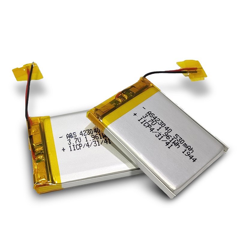 Factory directly outlet LiPo battery AS423040 3.7V 530mAh UL certified rechargeable for portable device