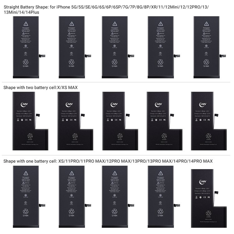 Factory OEM cell Phone Battery for iPhone Battery 5s 6 6s 7 plus 8 X 11 12 14 15 16 pro max batteries for iphone Replaceable