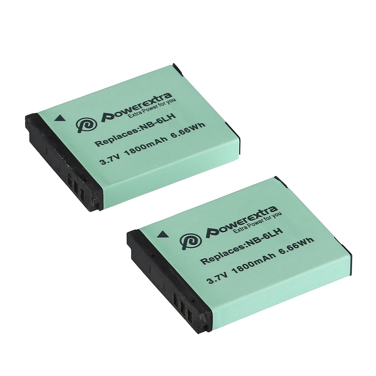 Powerextra 2 Packs Replacement NB-6LH NB-6L 1800mAh 3.7v Digital Camera Rechargeable Batteries For Canon S120 SX510 HS SX280 HS