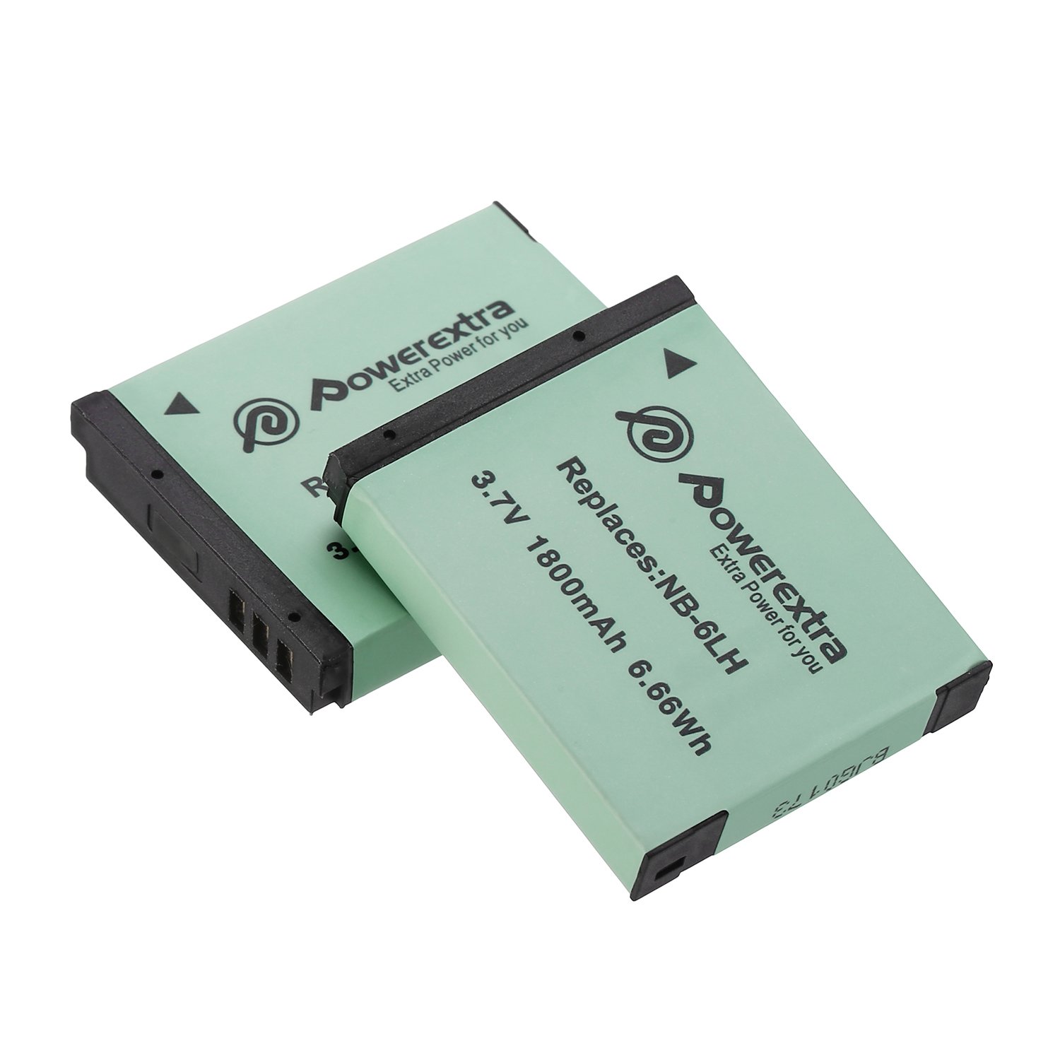 Powerextra 2 Packs Replacement NB-6LH NB-6L 1800mAh 3.7v Digital Camera Rechargeable Batteries For Canon S120 SX510 HS SX280 HS