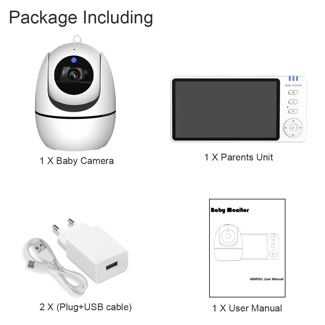 Kozh The Cheapest Factory Digital New 5 Inch 720P ABM501 Vox Function Pan Tilt NightABM501 Vision Camera Baby Monitors