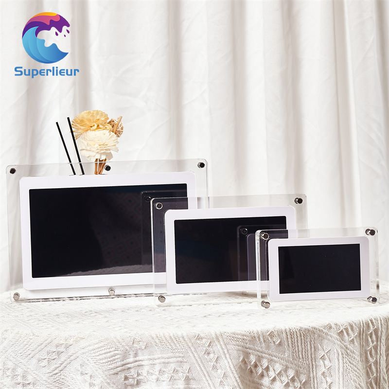 Superlieur 10.1 Inch Acrylic Digital Picture Frame with IPS Display Touchscreen 4GB Memory Auto-Rotate Function and Frameo APP