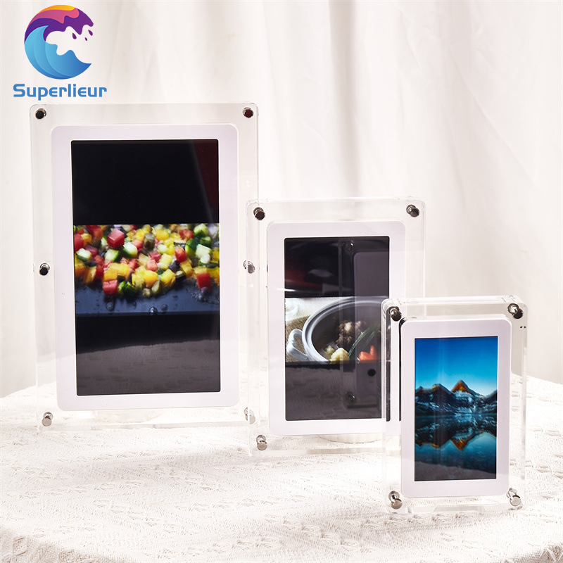 Superlieur 10.1 Inch Acrylic Digital Picture Frame with IPS Display Touchscreen 4GB Memory Auto-Rotate Function and Frameo APP