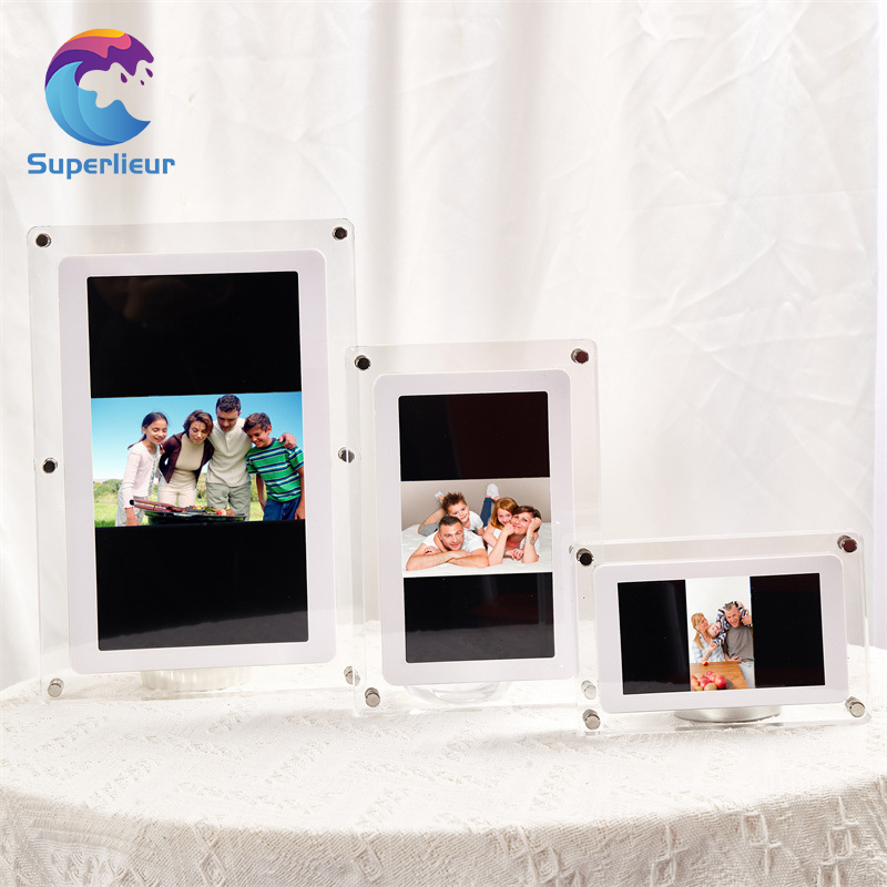 Superlieur 10.1 Inch Acrylic Digital Picture Frame with IPS Display Touchscreen 4GB Memory Auto-Rotate Function and Frameo APP