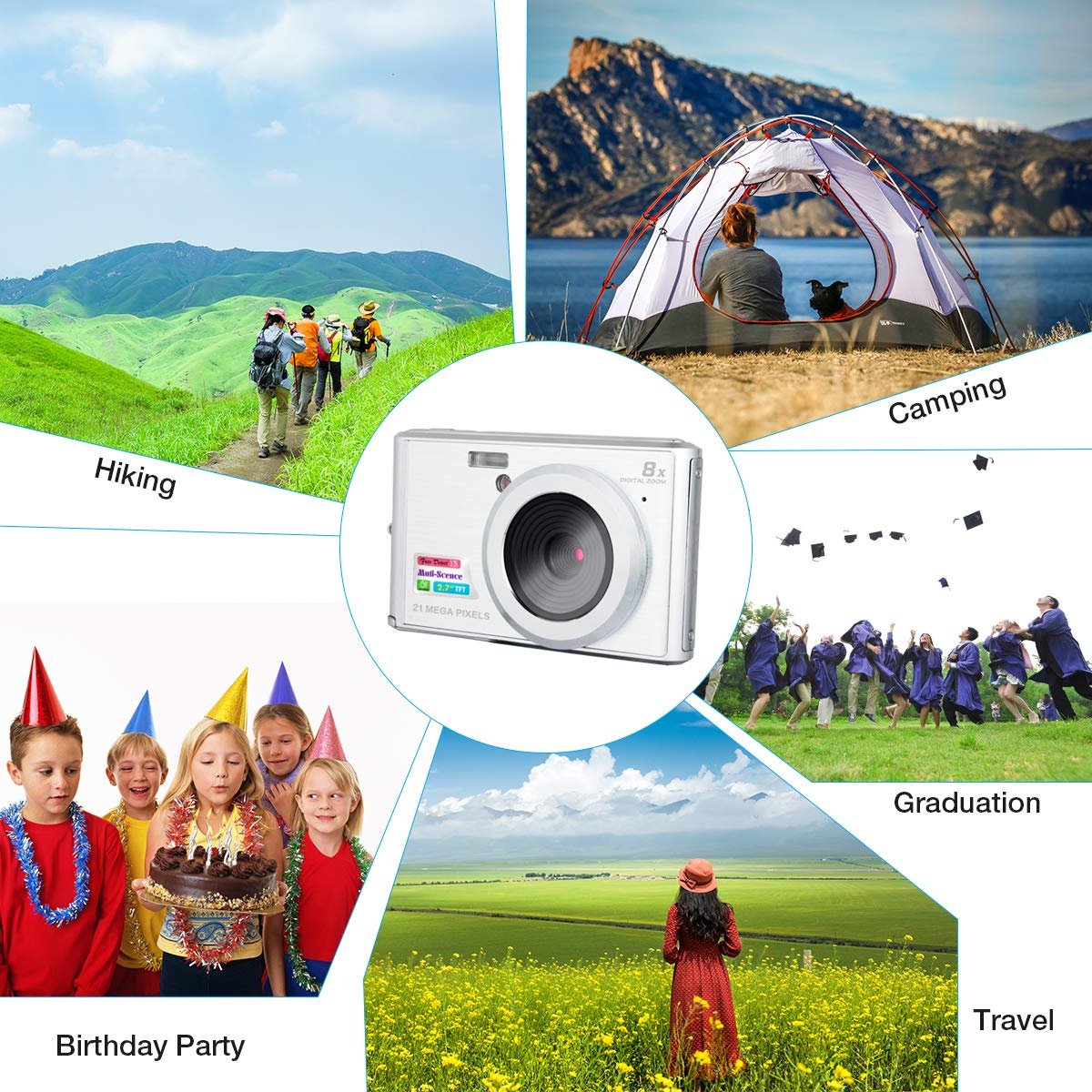 Cheap Digital Photo Camera OEM 2.4 Inch Professional Compact Camera With Smile Catch