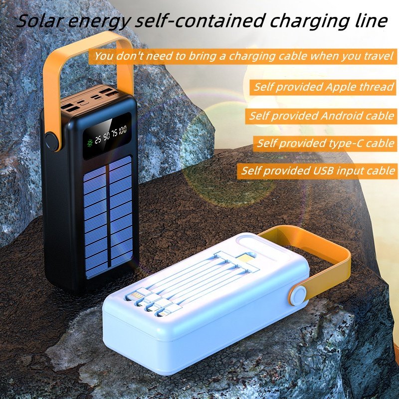 2024 Trendy 40000mAh Polymer Digital Power Bank with 4 USB Cables Portable Backup Charger for Laptop Computer US Socket Standard