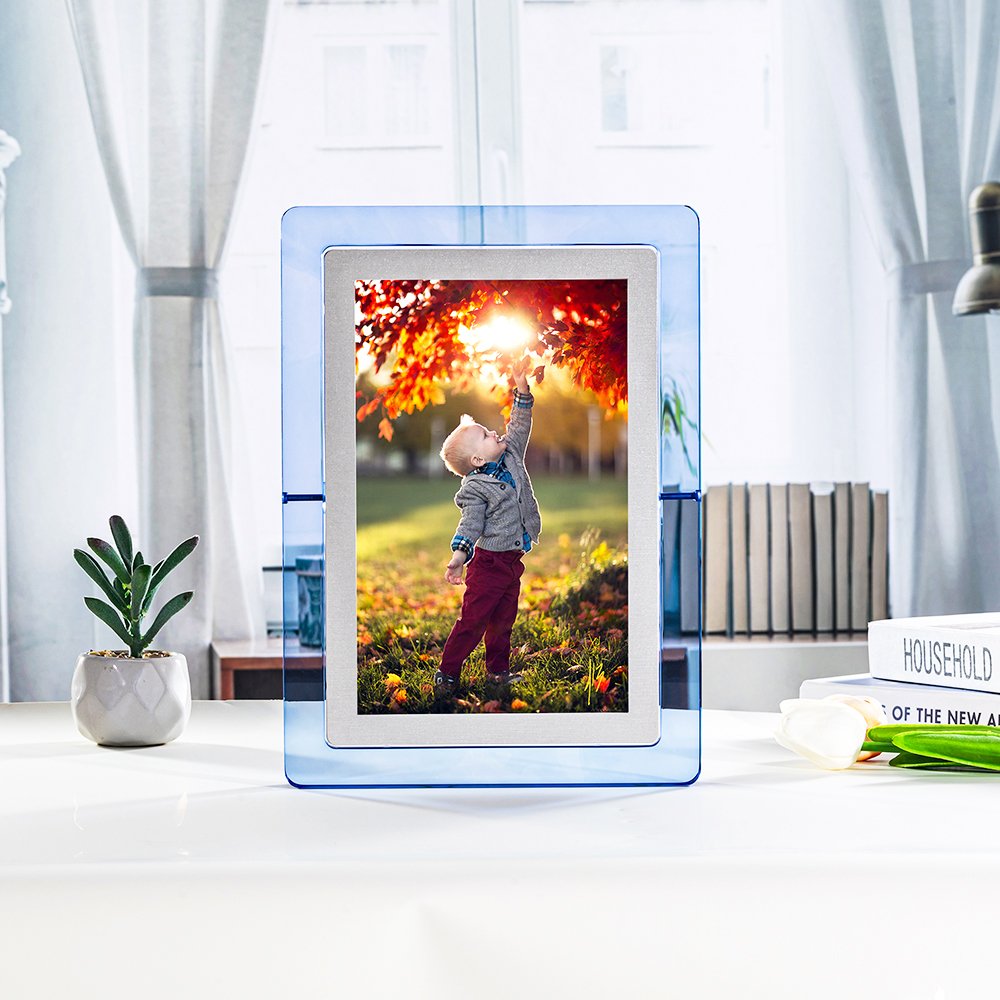 7 Inch IPS Screen 4 GB Built-in Memory Picture Frames Album Video Acrylic Digital Photo Frame With Stand Rechargeable Battery