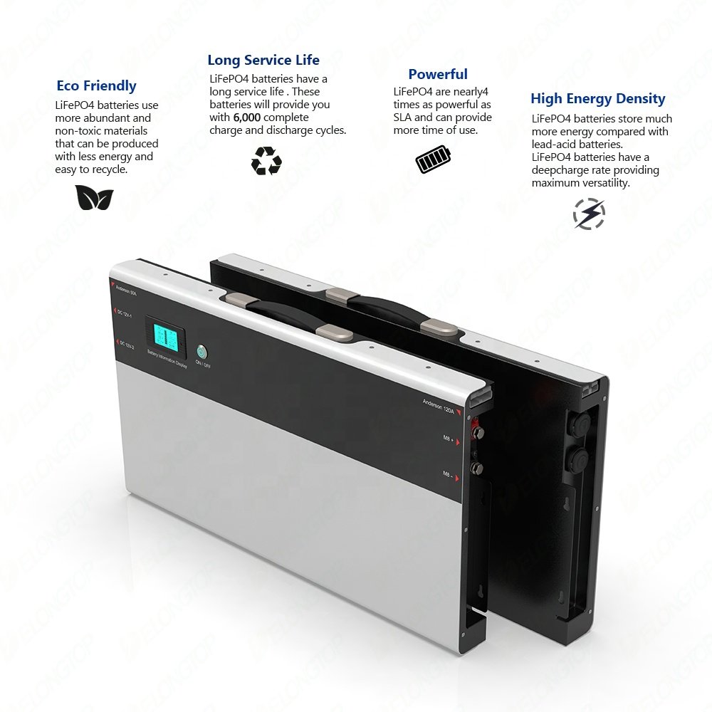 Delong brand in stock design ultra-thin wall-mounted slimline 12v 200ah lithium ion Lifepo4 deep cycle battery