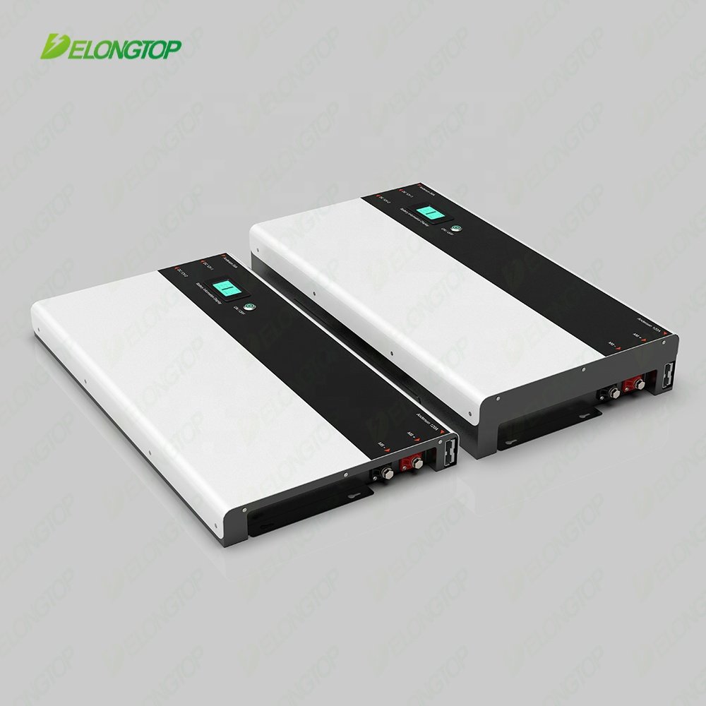 Delong brand in stock design ultra-thin wall-mounted slimline 12v 200ah lithium ion Lifepo4 deep cycle battery