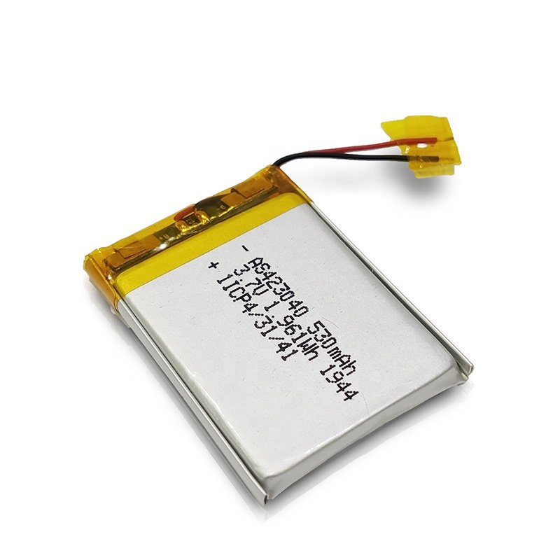 UL UN CB KC IEC62133 Certificates Rechargeable 423040 3.7v 530mah lipo Lithium Polymer Battery for Smart Watches