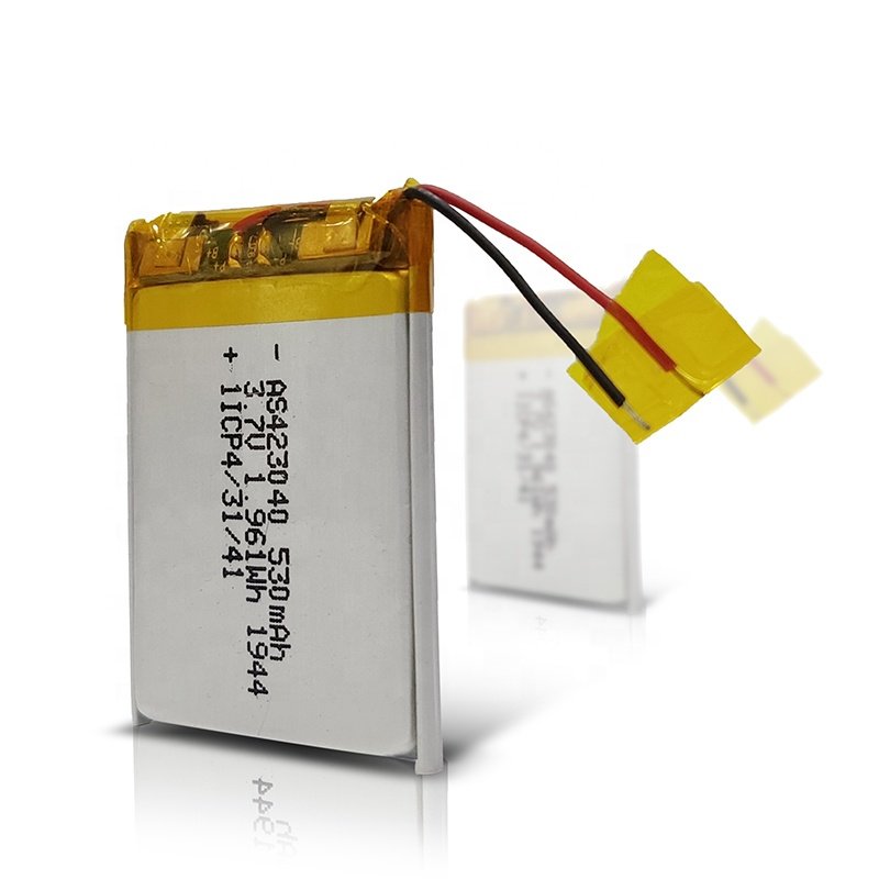 UL UN CB KC IEC62133 Certificates Rechargeable 423040 3.7v 530mah lipo Lithium Polymer Battery for Smart Watches