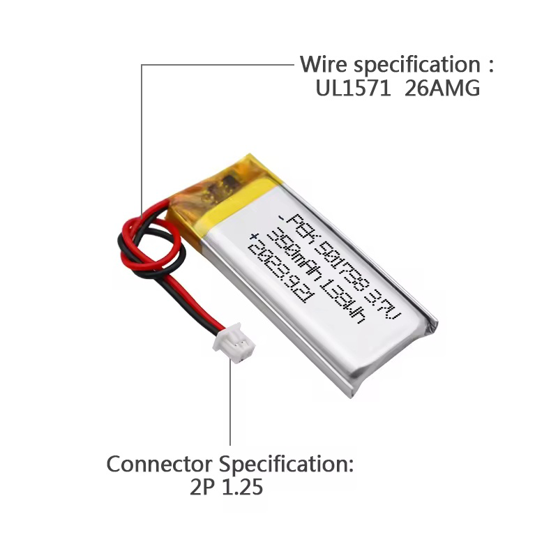PEEIK 501738 350mAh 3.8V High-quality Batteries support customization Eco-friendly Battery Digital Camera Mini Fan