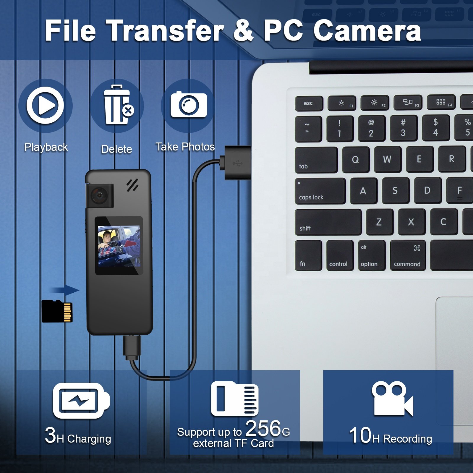 A32 Mini Camera 1800mAh Long Battery Life Motion Detection Camcorder HD 1080P OTG Video Recording for Riding Office