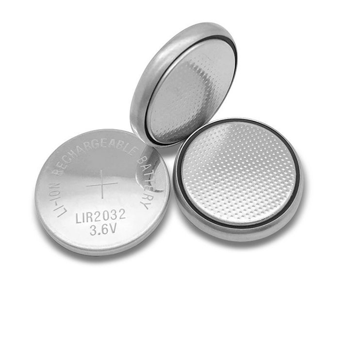 3.6V/3.7V LIR2032 Rechargeable Li-ion Coin Cell NCM Anode Battery 45mAh Capacity with 4.2V Charging Voltage Bulk Package Toys