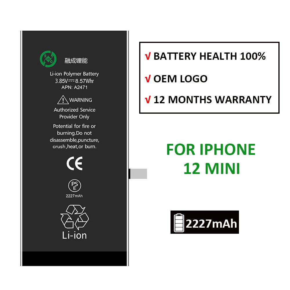 2227mAh 0 cycle china mobile phone digital battery for iPhone 12 mini