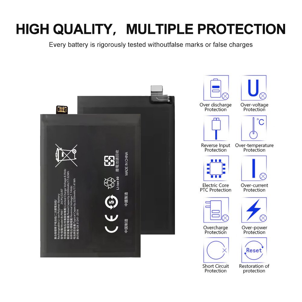 100% Original High Capacity For Oneplus Nord 2 / Nord Ce 5G BLP861 Batteries