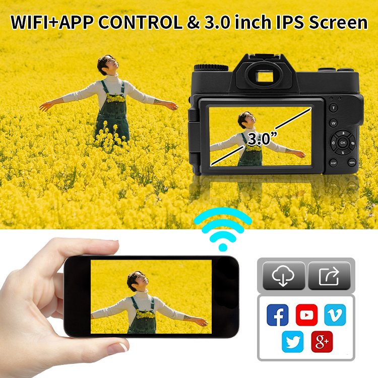 Wholesale Dslr Beginner Flip Display Compact Cheap Vlogging Youtube Point Shoot 4k 48mp 16x Digital Photography Cameras