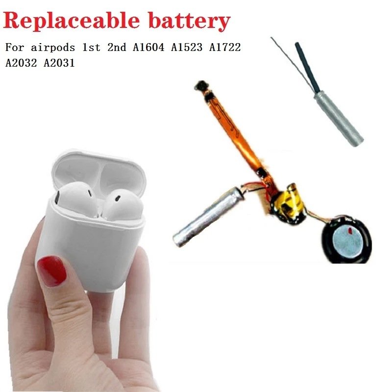 Replaceable for Apple Blue Tooth Headphone Battery for Airpod 1 /2 Pro 1 /2 Headphone Battery Rechargeable Battery