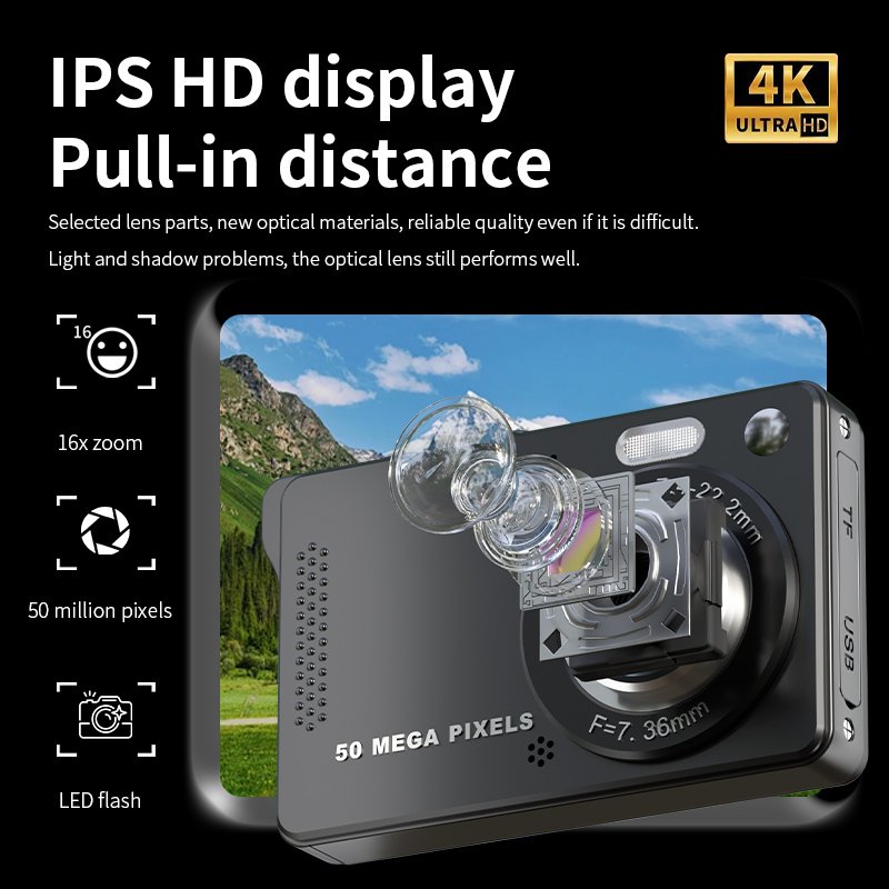 Hot 4k digital camera 2.8inch 800mah adult and young people students cheap video photo camera for Christmas