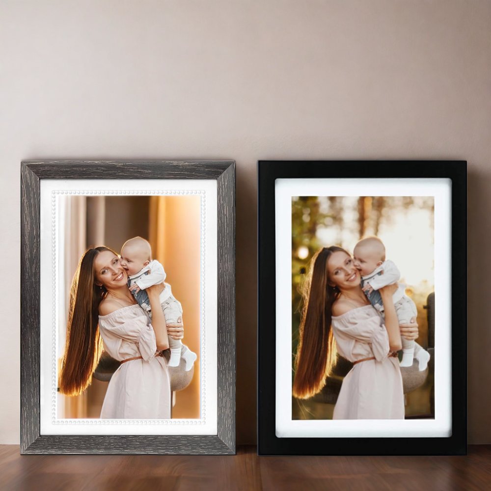 Rechargeable Digital Photo Frame with Video Loop Wood Digital Photo Frame for Video Playback Video Playback Function