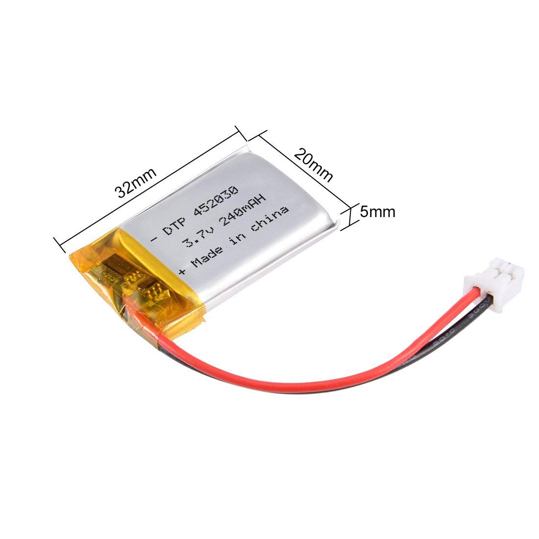 Best price 3.7V rechargeable lithium polymer DTP452030 200mAh lipo battery