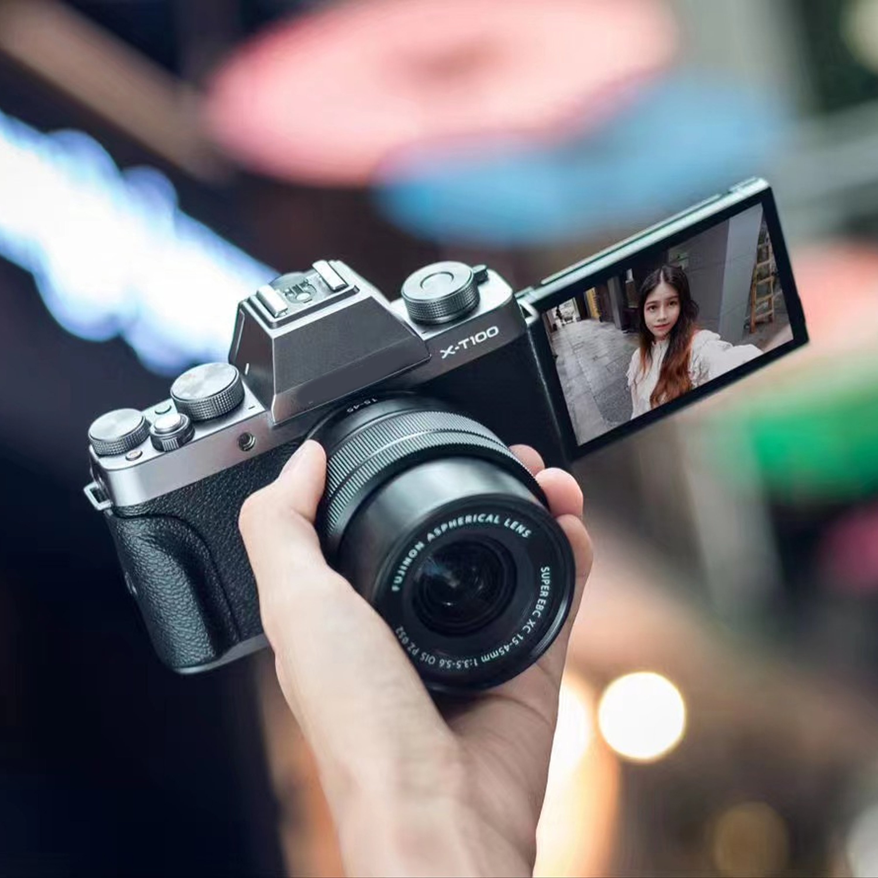 DF Supplier wholesale Mirrorless Camera XT100 Retro Film-scale Micro SLR Camera 4k HD Video Digital Camera