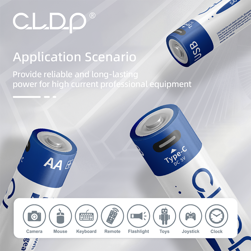 CLDP brand 1.6V double A triple A AA battery more powerful and easy to use USB Type-c port charging AAA rechargeable battery