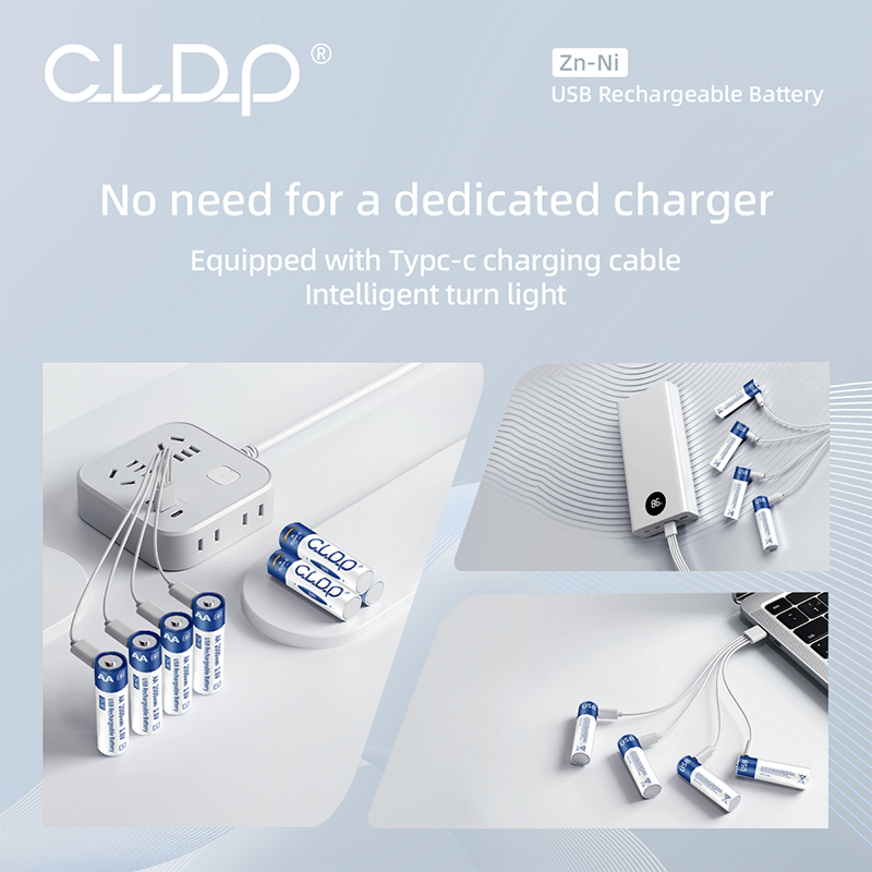 CLDP brand 1.6V double A triple A AA battery more powerful and easy to use USB Type-c port charging AAA rechargeable battery