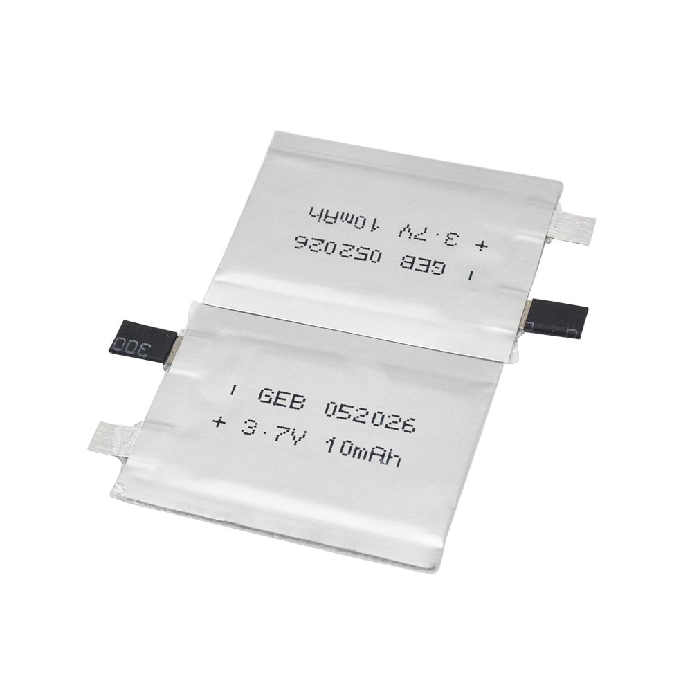 GEB052026 Ultra Thin Lipo Battery Cell 052026 Battery Flat 3.7v 10mah Rechargeable Lithium Polymer Li-ion Batteries