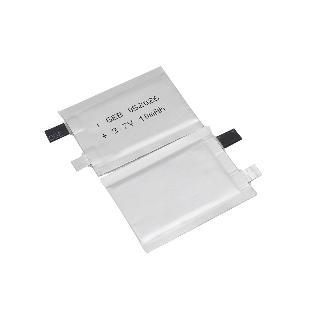 GEB052026 Ultra Thin Lipo Battery Cell 052026 Battery Flat 3.7v 10mah Rechargeable Lithium Polymer Li-ion Batteries
