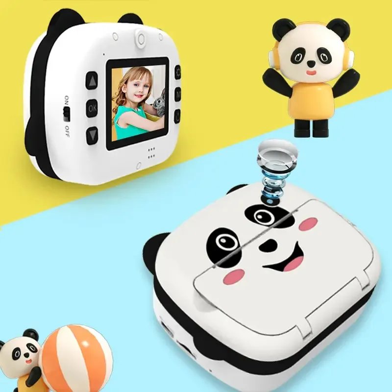 Portable mini kids camera instant printing selfie camera with photo paper children's camera digital zoom