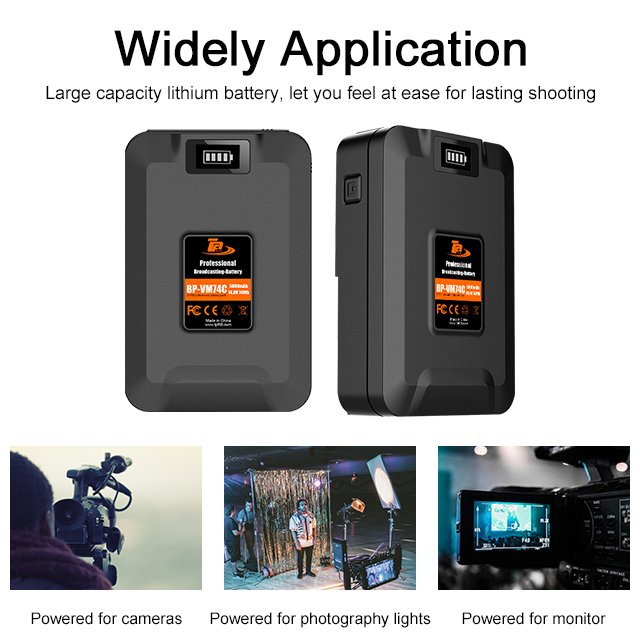 Factory Direct Small V Mount V-Lock Battery 74Wh Lithium Ion Batteries For Sony Broadcast Camera Video Lights