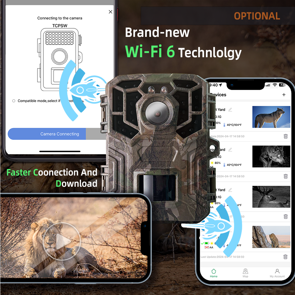 Sensvision 48MP 4K Waterproof IP66 Infrared Night Vision Digital Photo Trap wifi Hunting Trail Camera