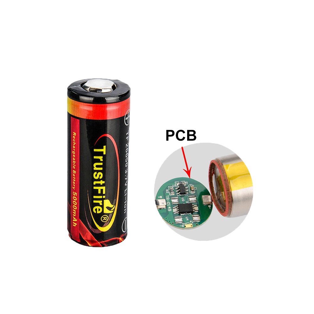 Brand New TrustFire 3.7V 5000mAh 26650 Rechargeable Protected Battery Cell Lithium Batteries with PCB