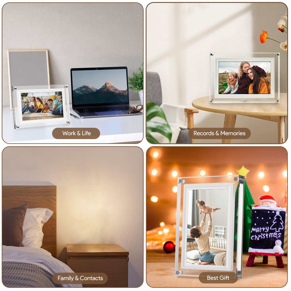 WIFI Digital Photo Frame 10.1 inch IPS FRAMEO 1080P IPS Touch Screen 32GB Memory Send Photo WiFi Cloud Picture Frame