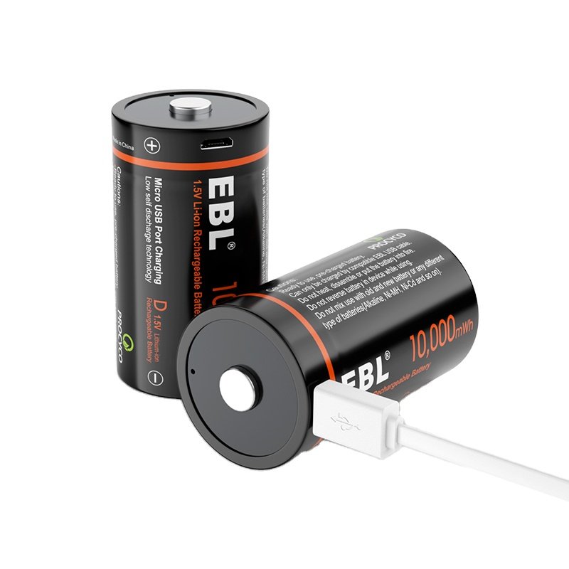 Best Selling 1.5V Rechargeable Lithium Baterai D size USB Battery 10000mWh USB Rechargeable Batteries