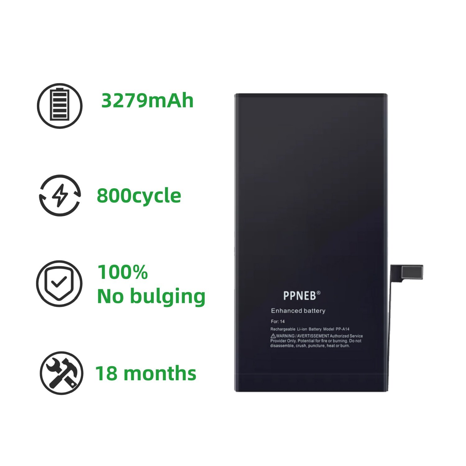 PPNEB Factory OEM Custom Phone Battery for iPhone 11 12 13 14 Pro Max Battery for iPhone 14 Lithium ion Battery