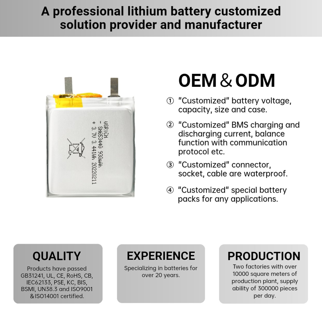 Manufacturer Rechargeable 391629 3.7V 130mAh li-ion Polymer Battery for GPS tracking Smart Watch Digital device Polymer Battery