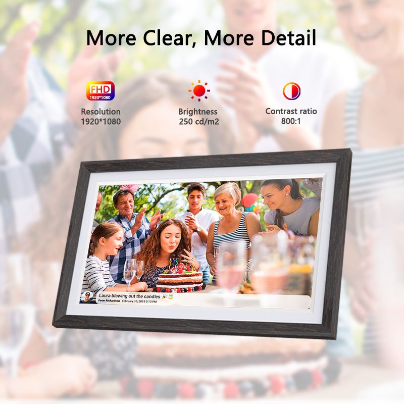 Wholesale Wooden Digital Cloud Frame Photo LCD Touch Screen WiFi Wireless Picture Digital Frame Share From Anywhere