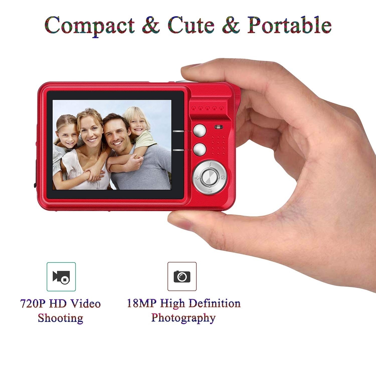 Hot Sale 4K Portable 2.7"Tft Lcd Display Mini Popular Digital Camera 18Mega Pixels Hd Digital Camera with LED