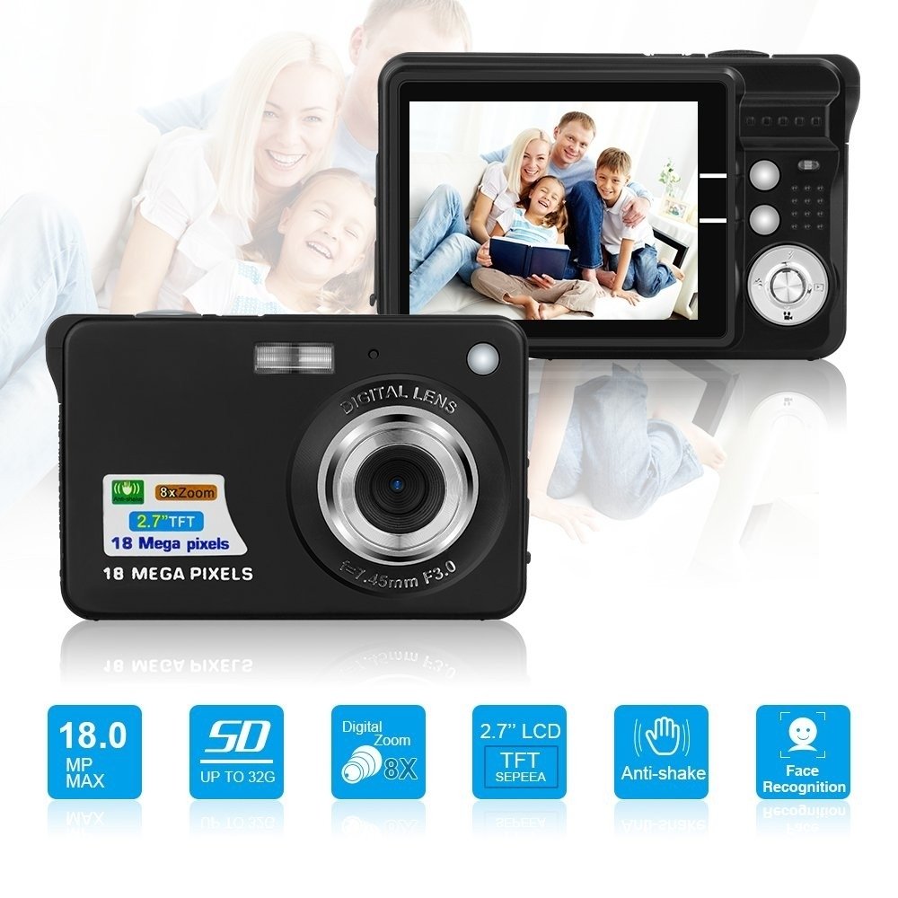 Hot Sale 4K Portable 2.7"Tft Lcd Display Mini Popular Digital Camera 18Mega Pixels Hd Digital Camera with LED